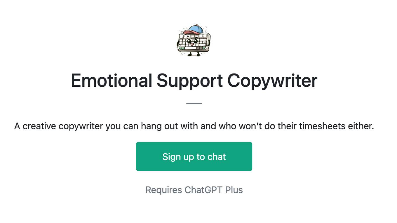 Emotional Support Copywriter Screenshot