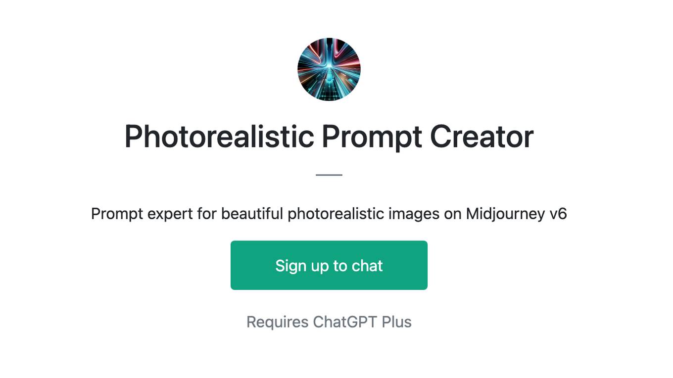 Photorealistic Prompt Creator Screenshot