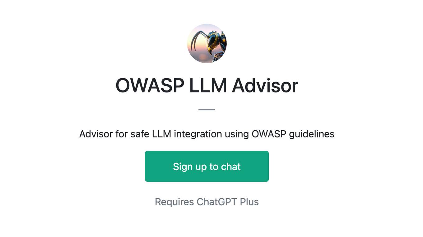 OWASP LLM Advisor Screenshot