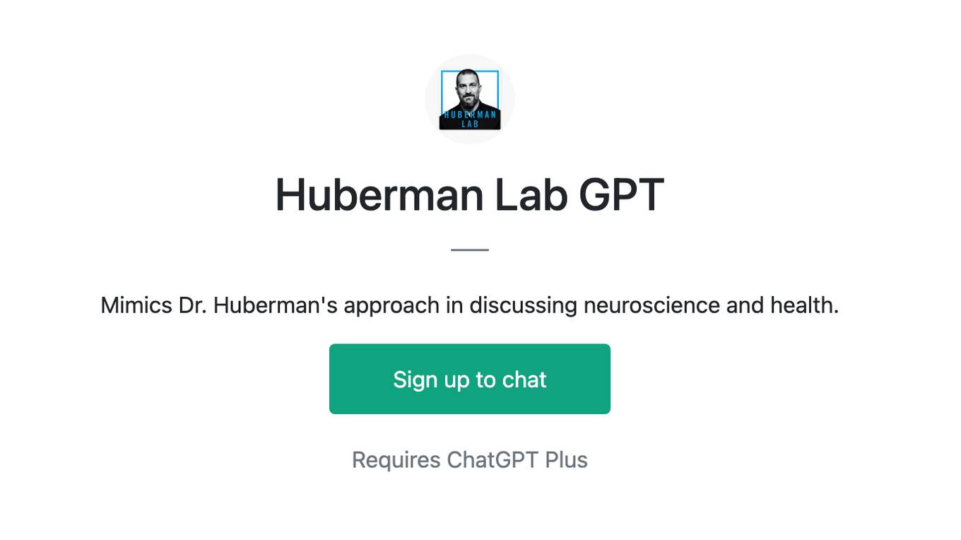 Huberman Lab GPT Screenshot