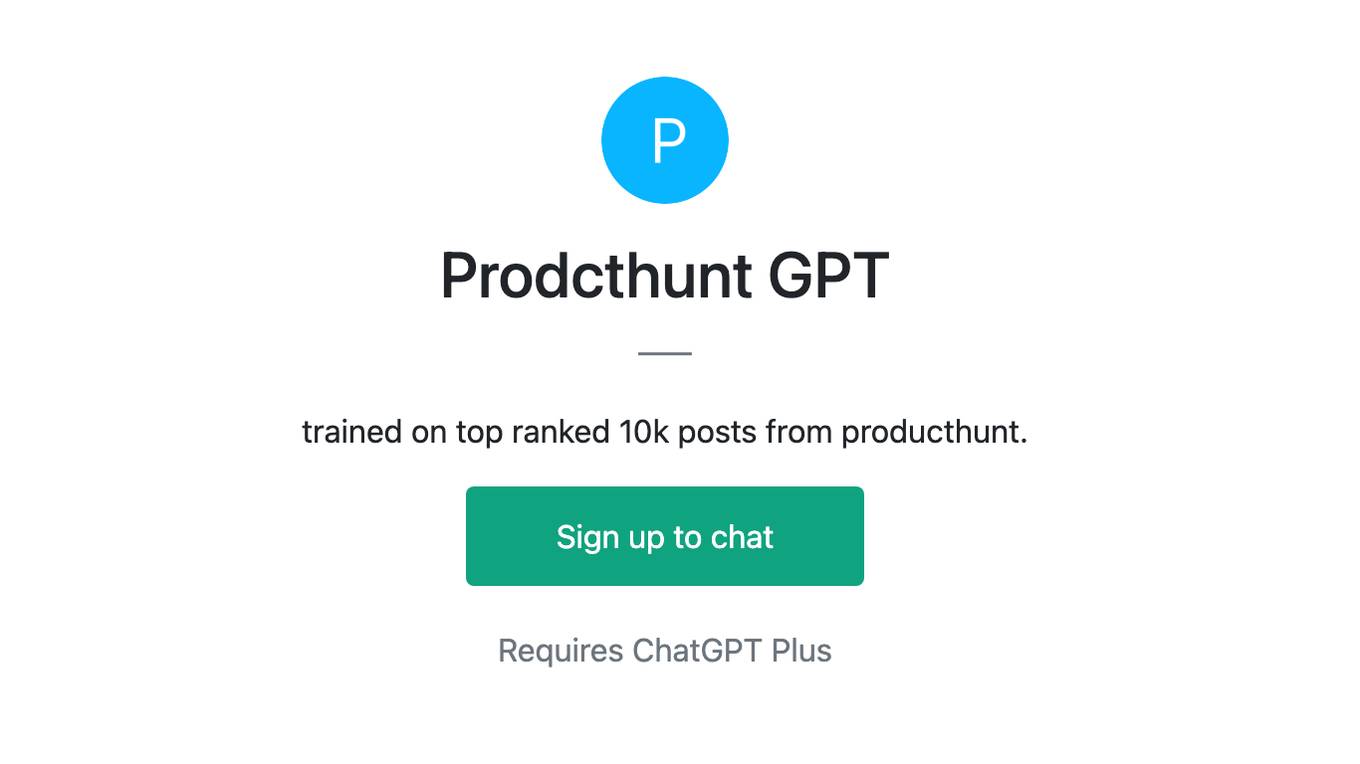 Prodcthunt GPT Screenshot