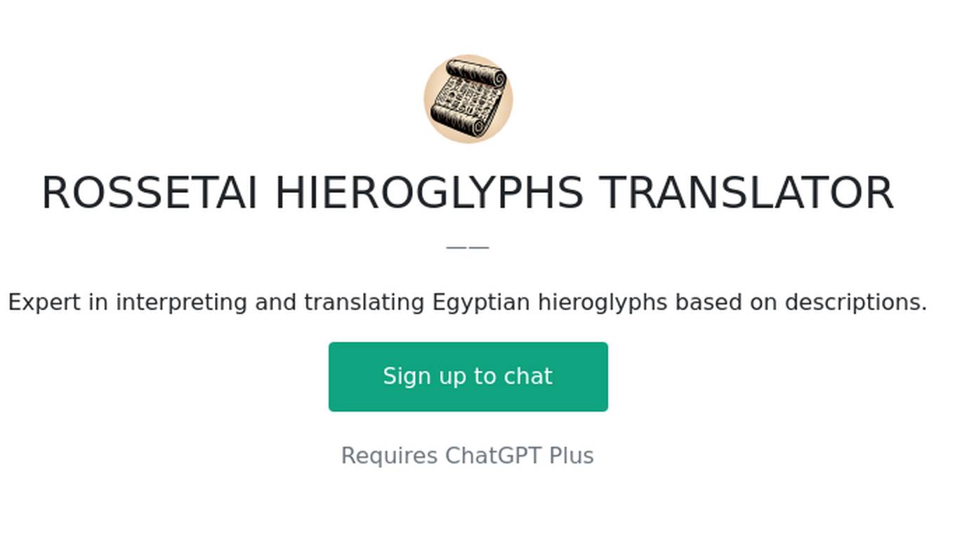 ROSSETAI HIEROGLYPHS TRANSLATOR Screenshot