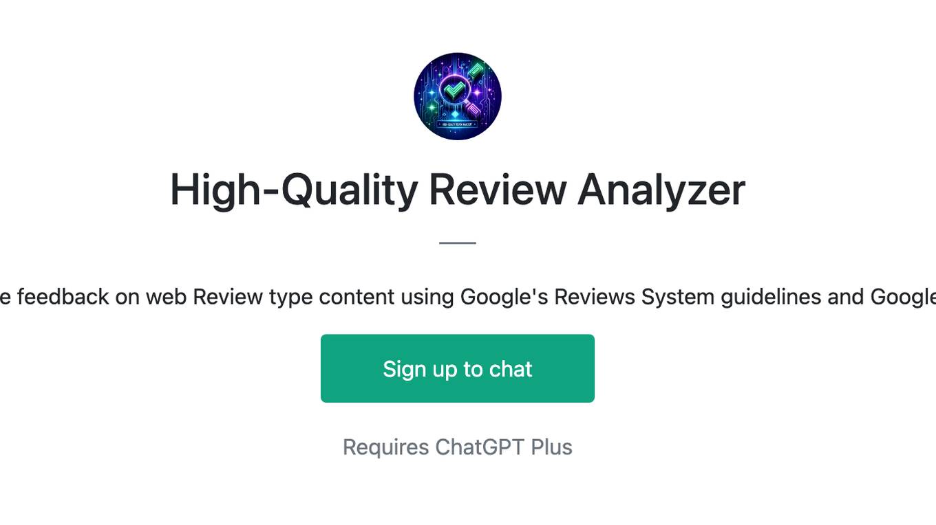 High-Quality Review Analyzer Screenshot