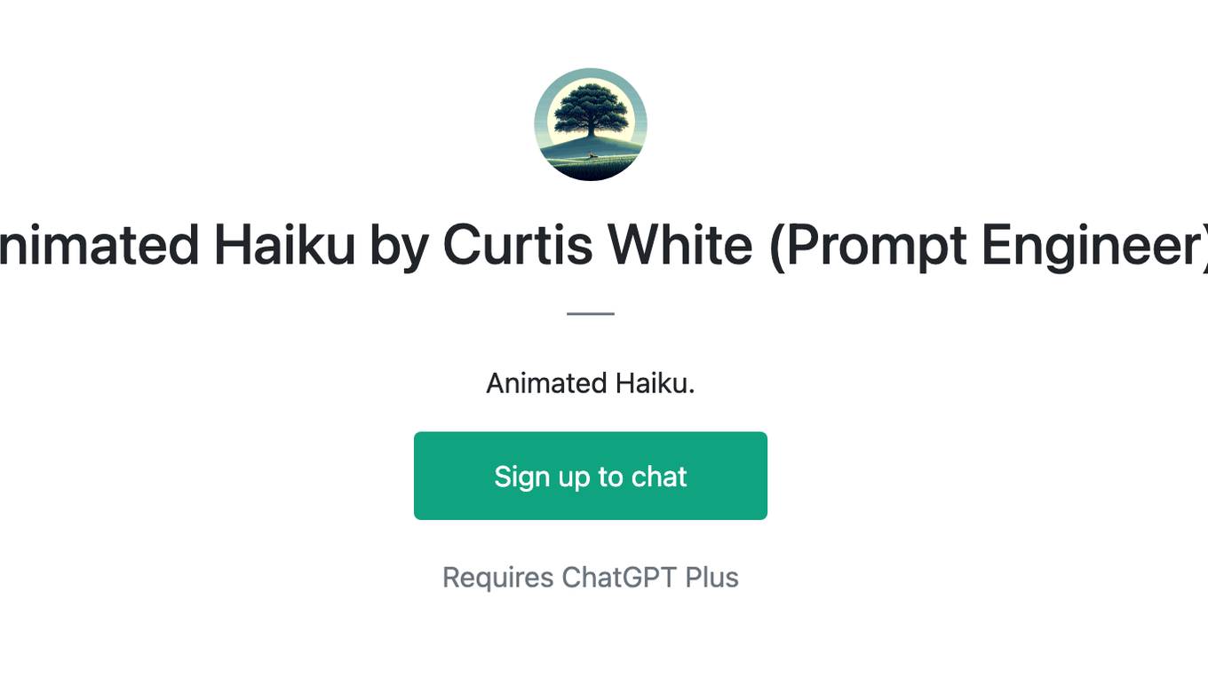 Animated Haiku by Curtis White (Prompt Engineer) Screenshot