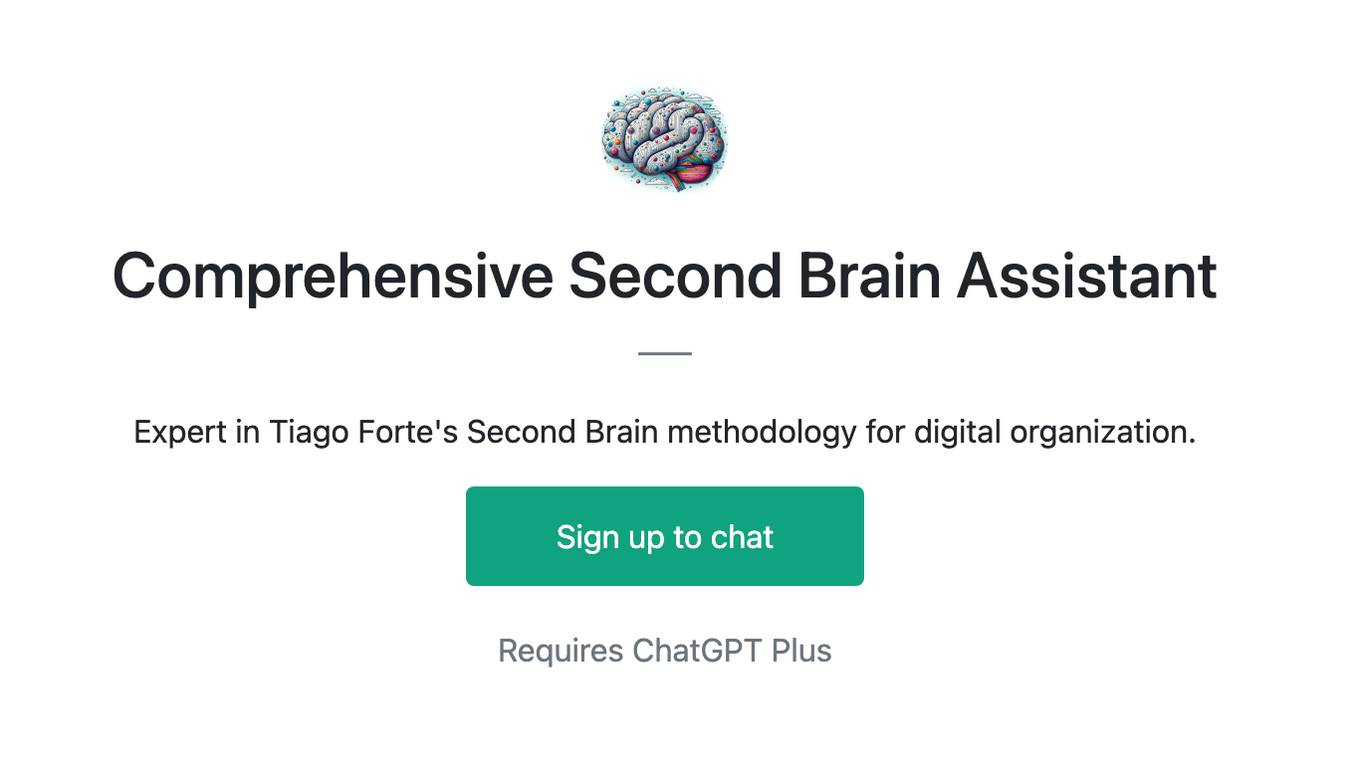 Comprehensive Second Brain Assistant Screenshot