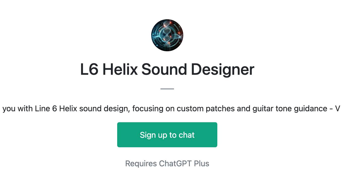 L6 Helix Sound Designer Screenshot