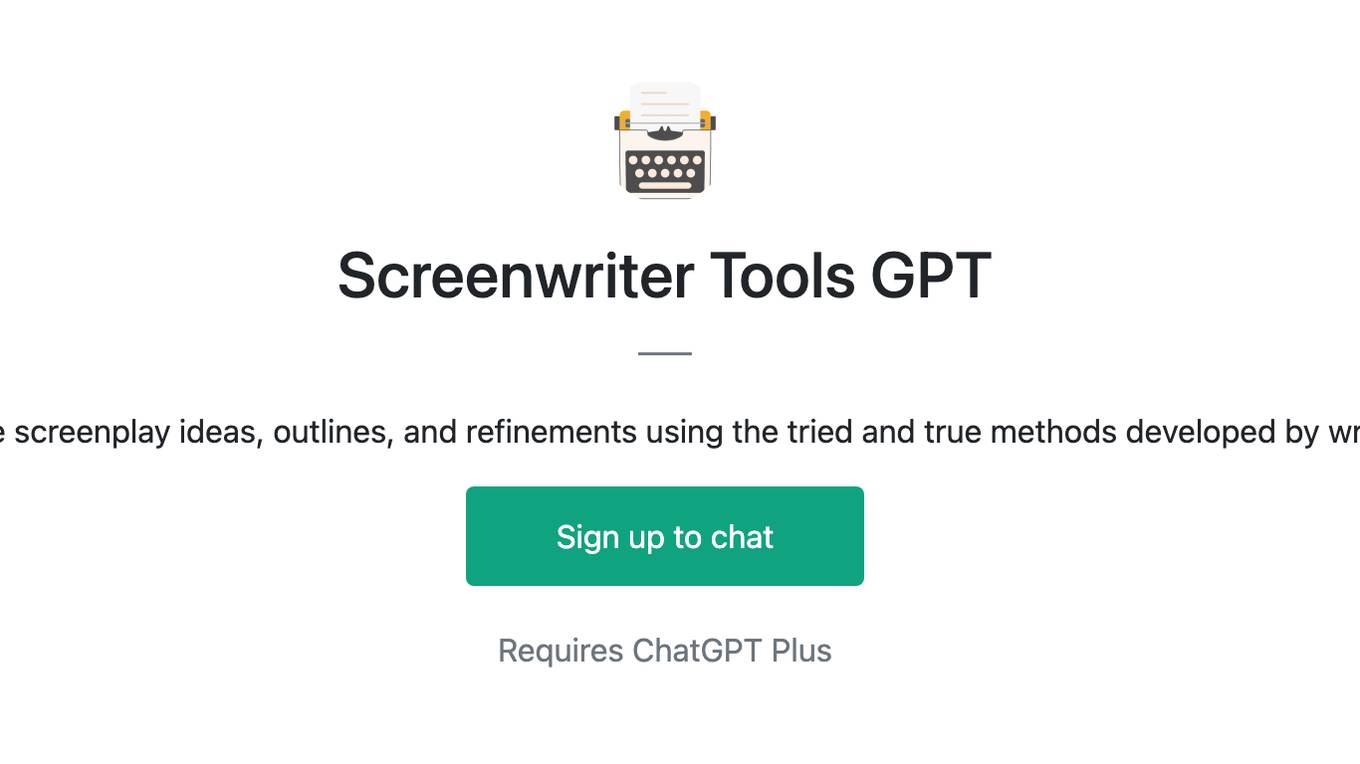 Screenwriter Tools GPT Screenshot