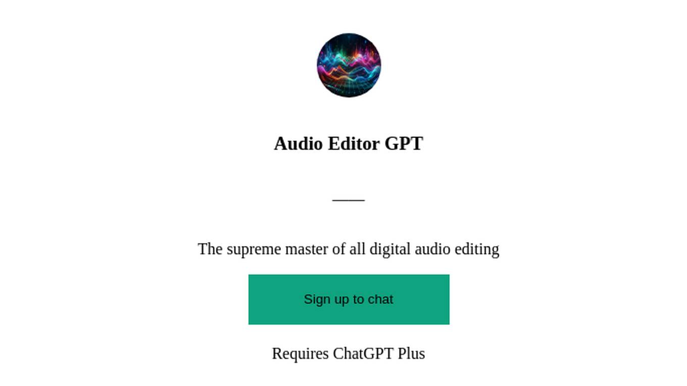 Audio Editor GPT Screenshot