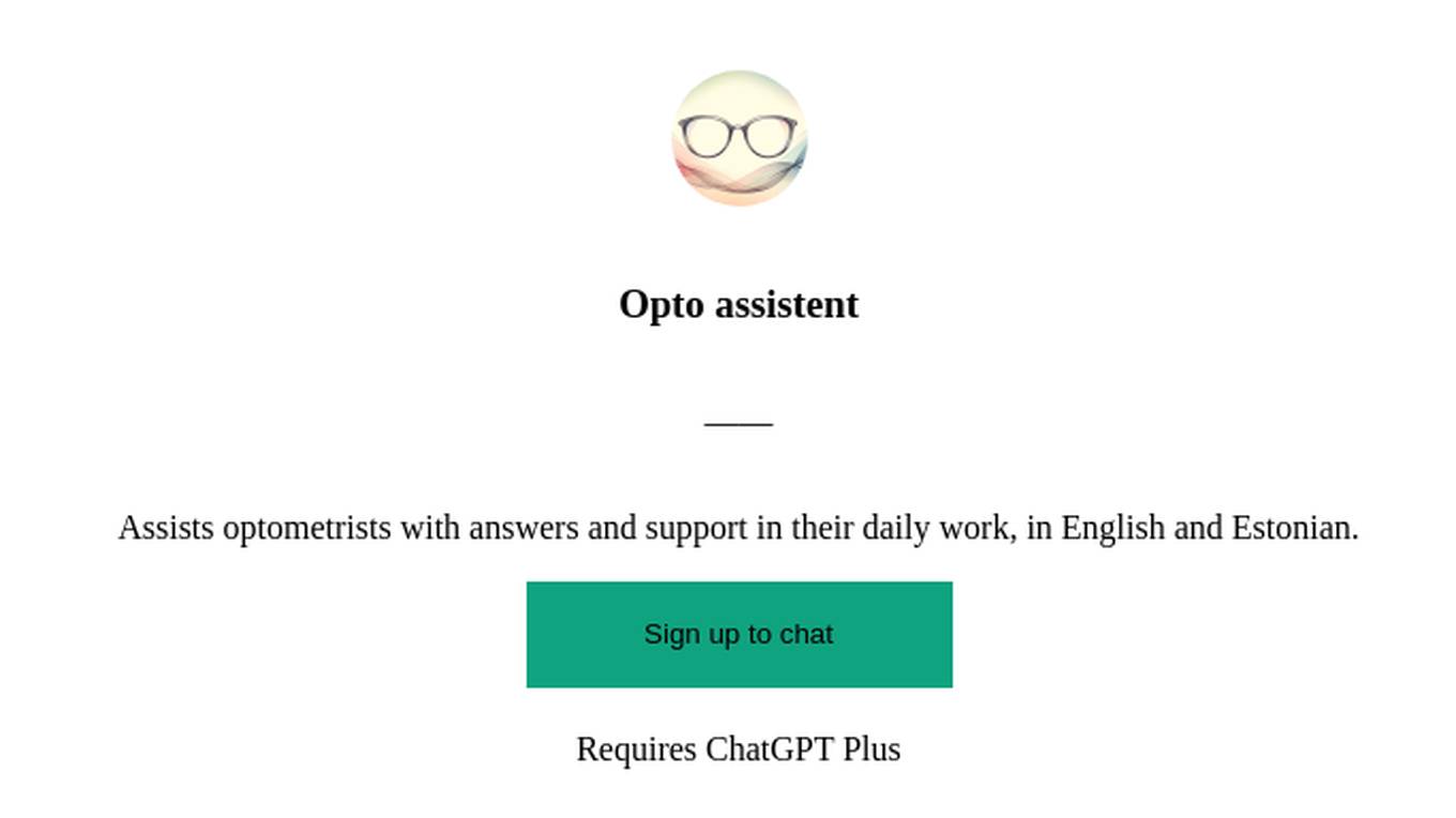 Opto assistent Screenshot