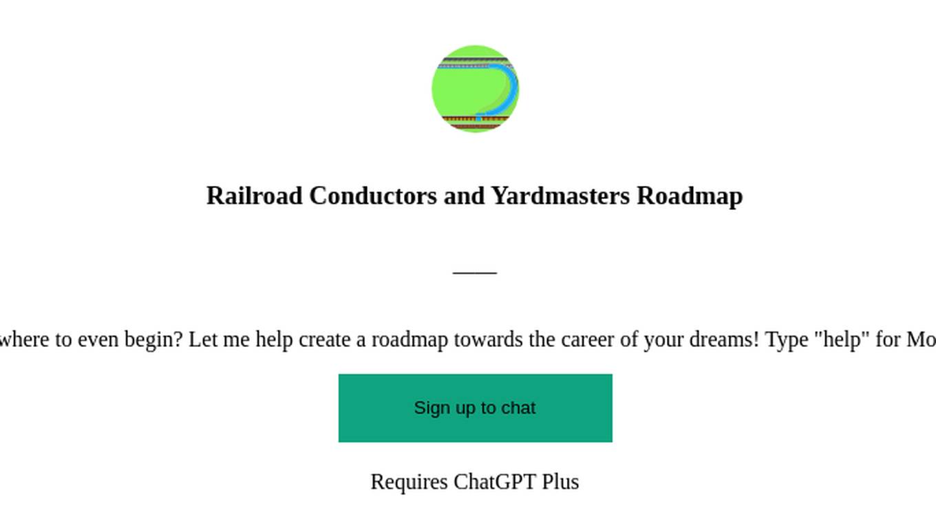 Railroad Conductors and Yardmasters Roadmap Screenshot