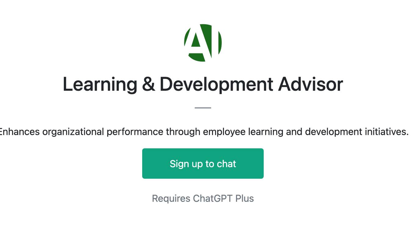 Learning & Development Advisor Screenshot