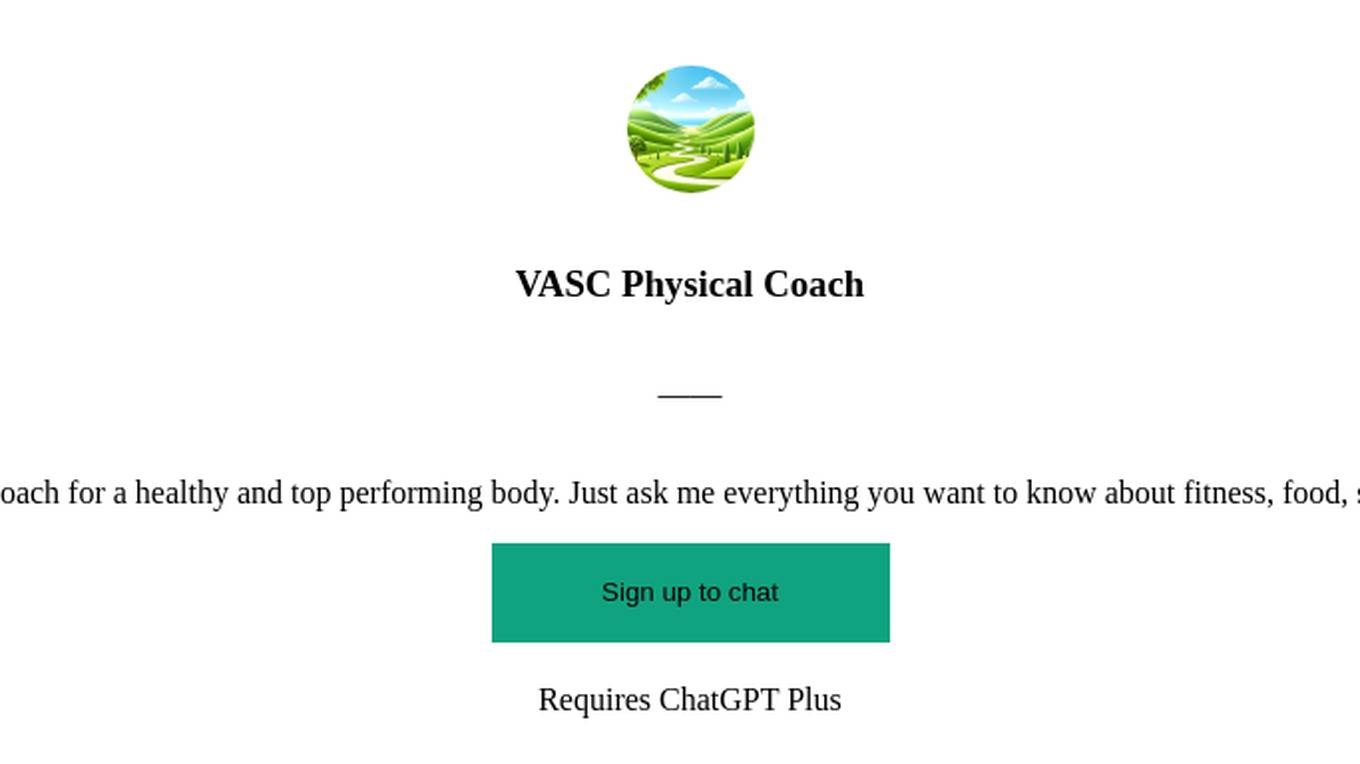 VASC Physical Coach Screenshot