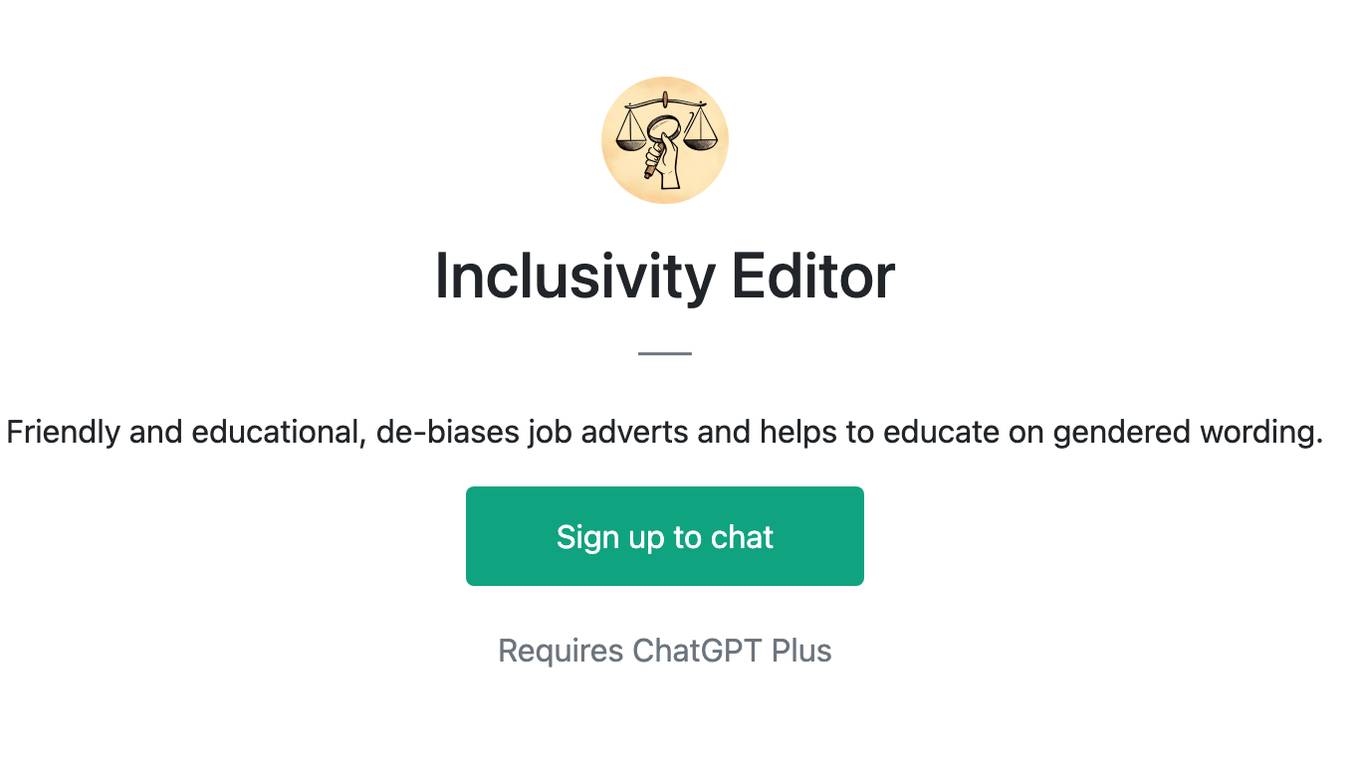 Inclusivity Editor Screenshot