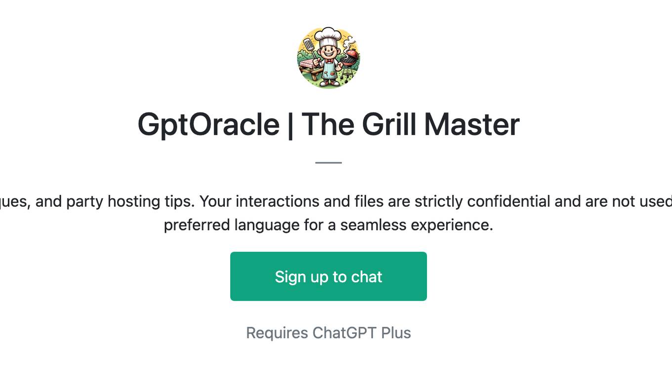 GptOracle | The Grill Master Screenshot