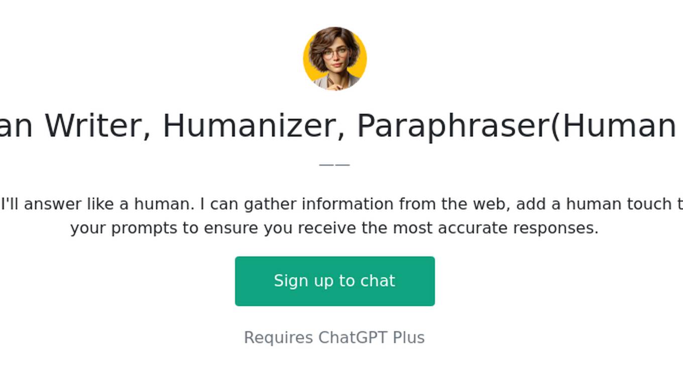 Human Writer, Humanizer, Paraphraser(Human AI)🖊️ Screenshot