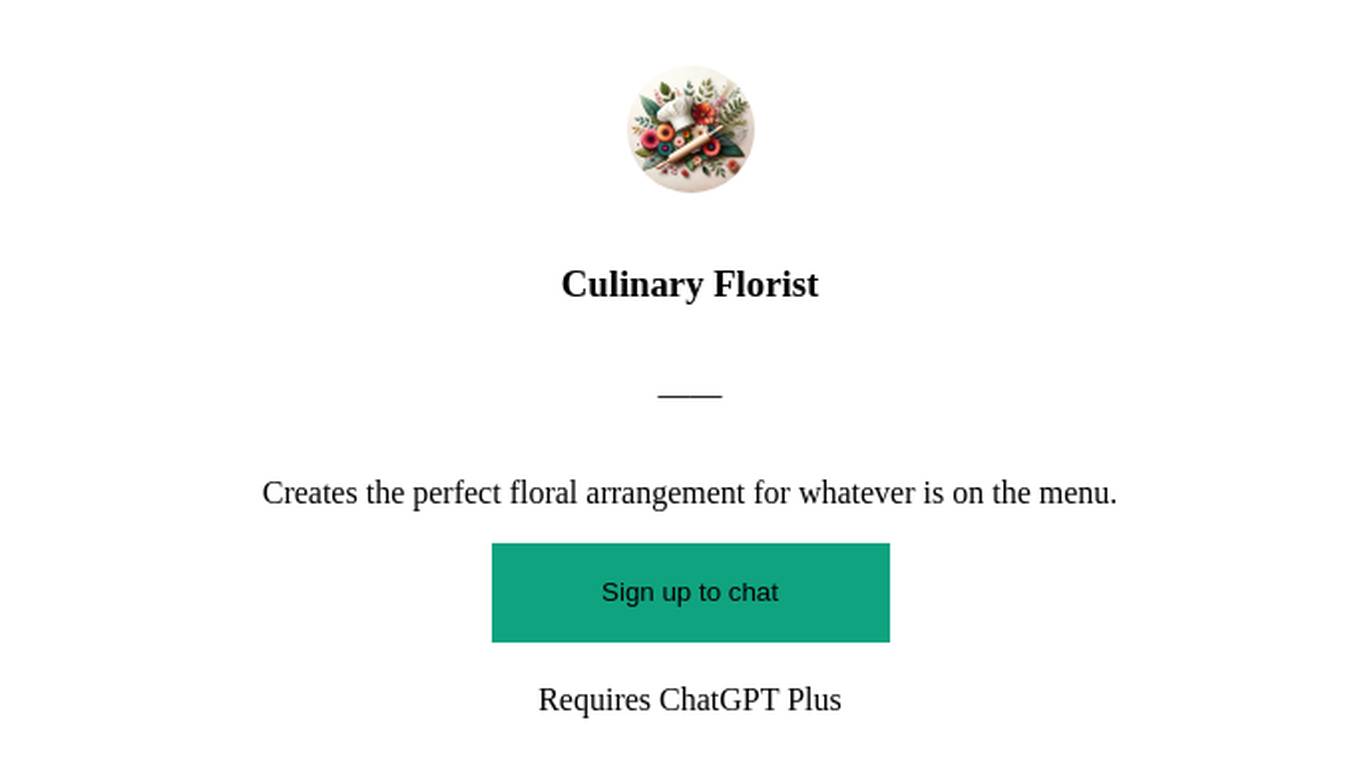 Culinary Florist Screenshot