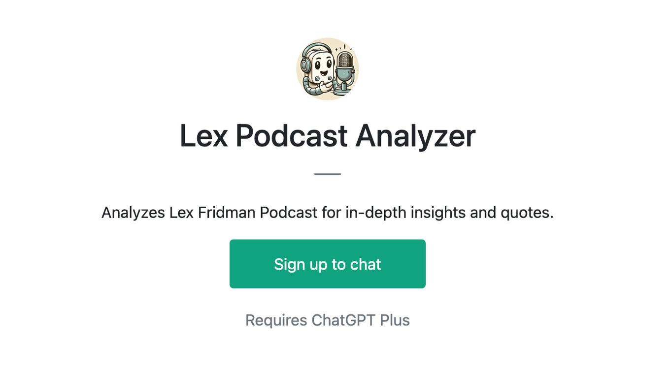 Lex Podcast Analyzer Screenshot