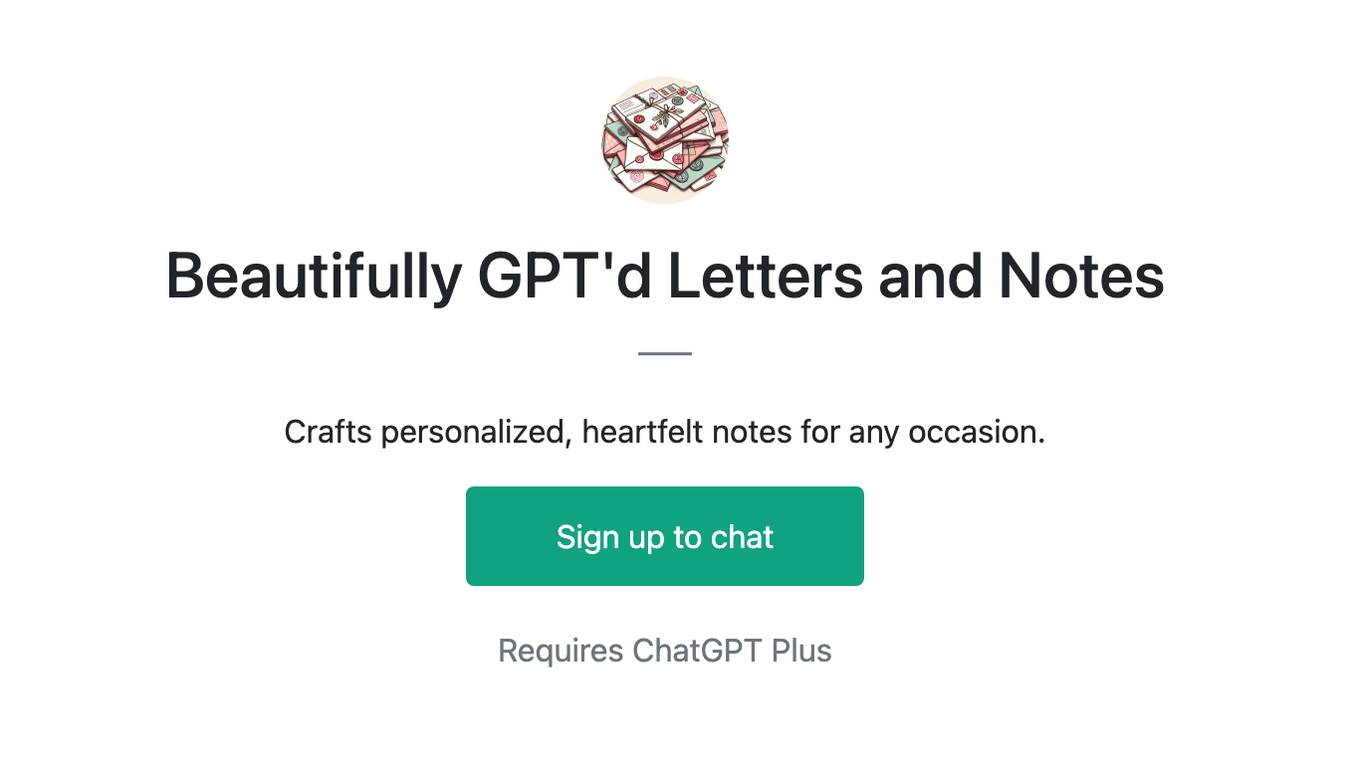 Beautifully GPT'd Letters and Notes Screenshot