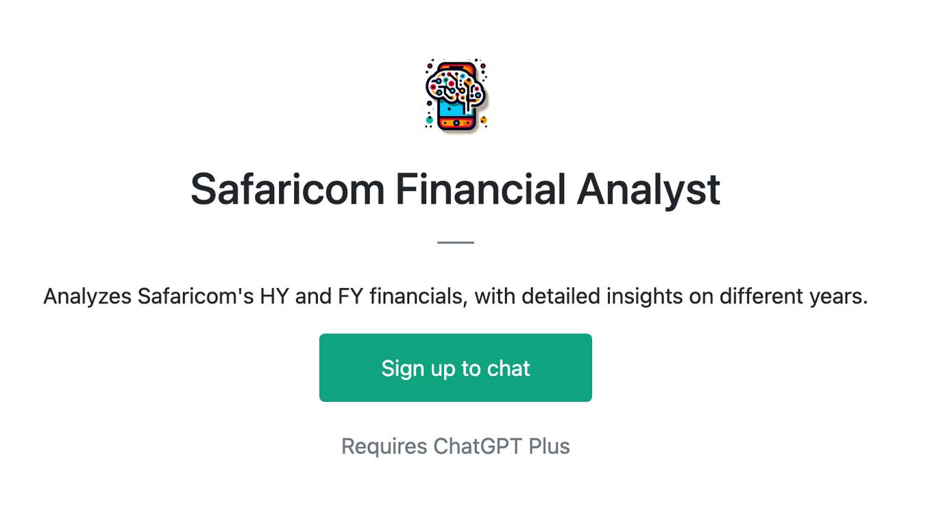 Safaricom Financial Analyst Screenshot