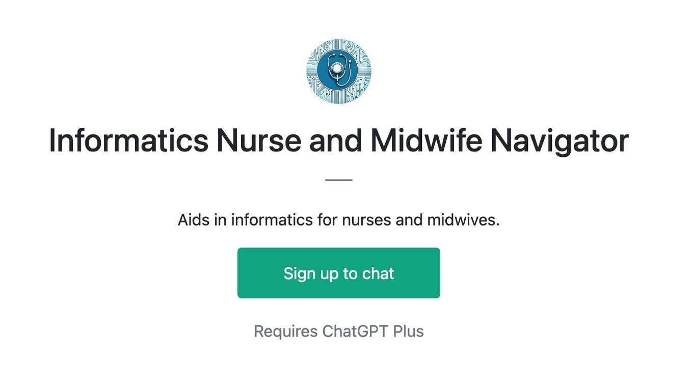 Informatics Nurse and Midwife Navigator Screenshot