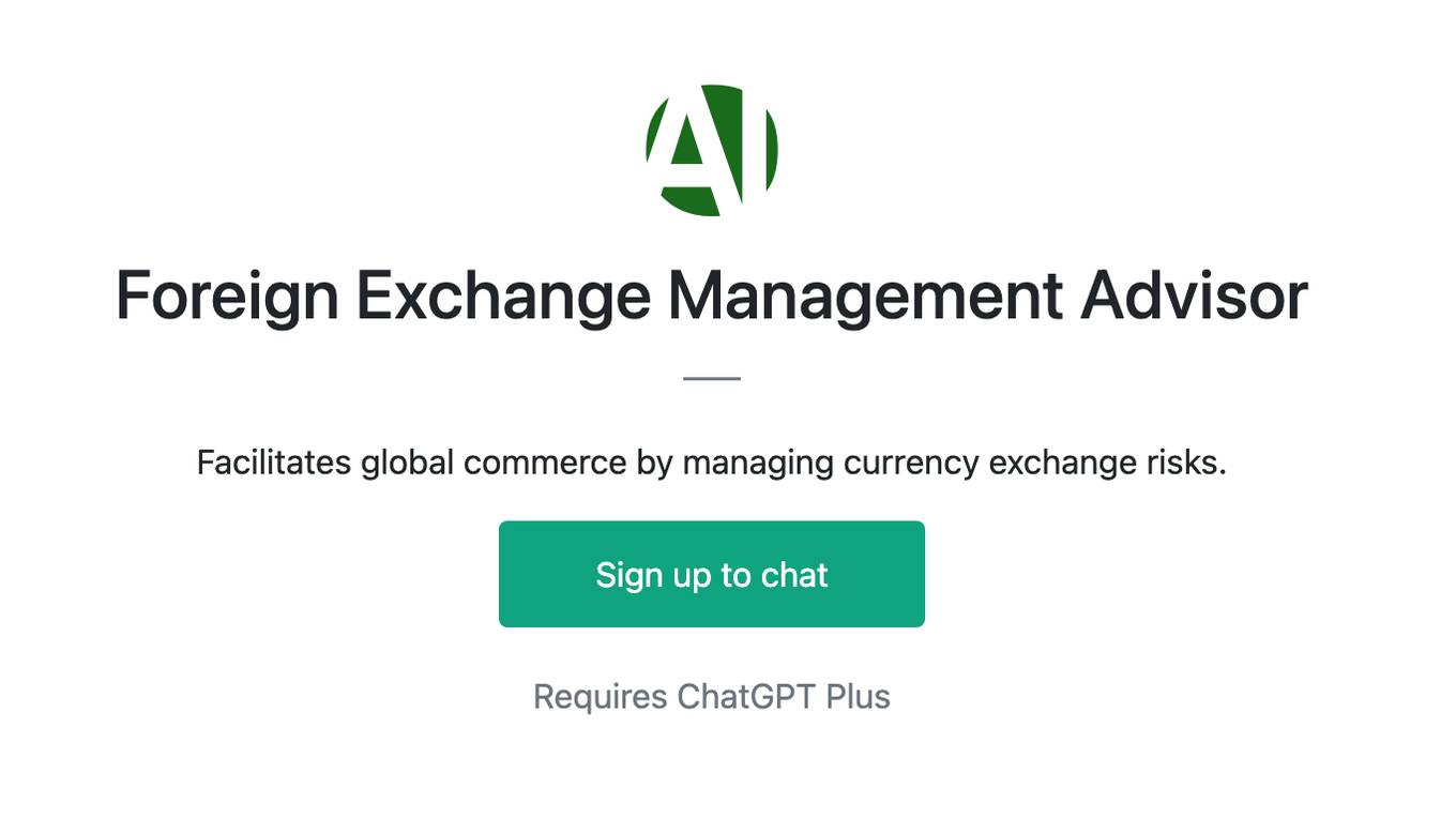 Foreign Exchange Management Advisor Screenshot