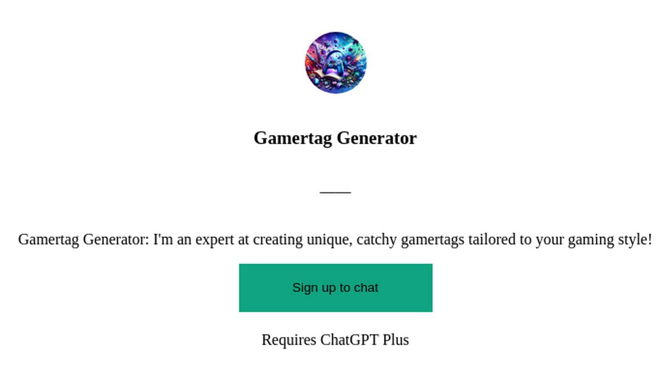 Gamertag Generator Screenshot