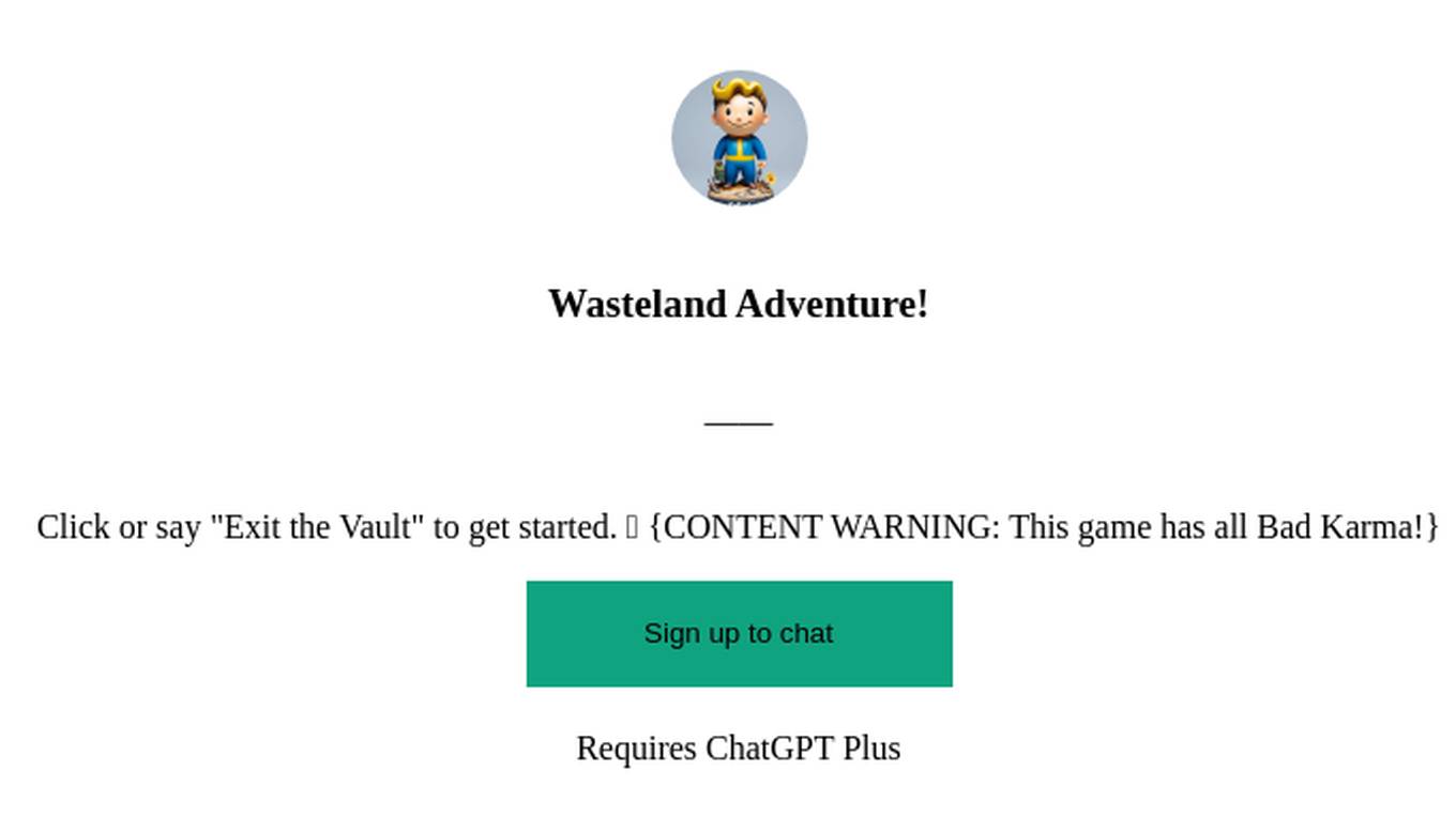 Wasteland Adventure! Screenshot