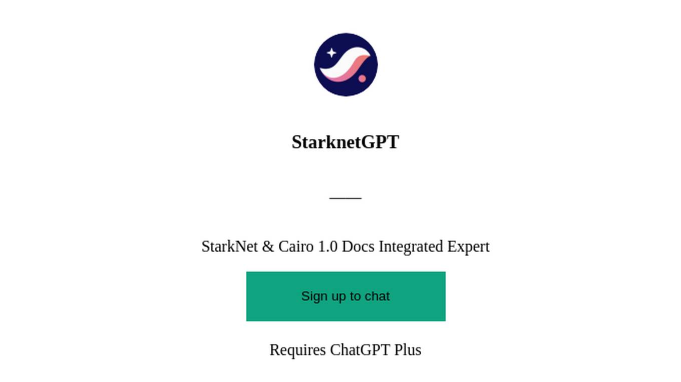 StarknetGPT Screenshot