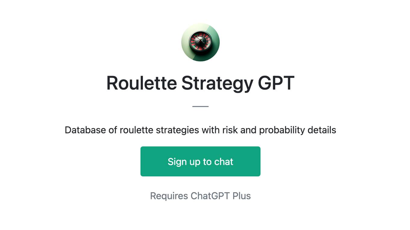 Roulette Strategy GPT Screenshot