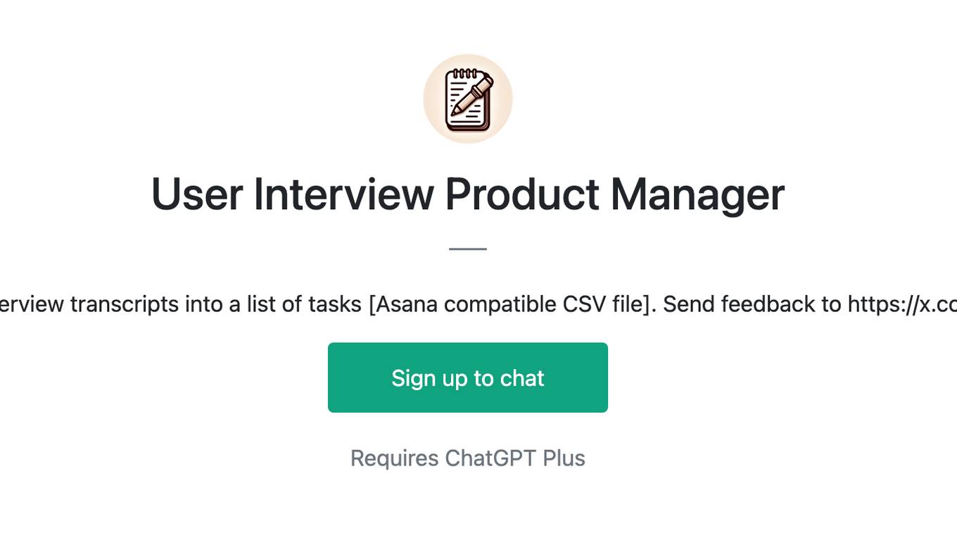 User Interview Product Manager Screenshot