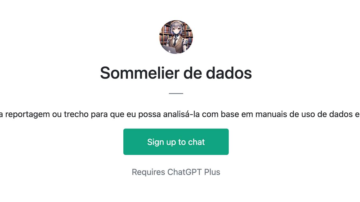 Sommelier de dados Screenshot