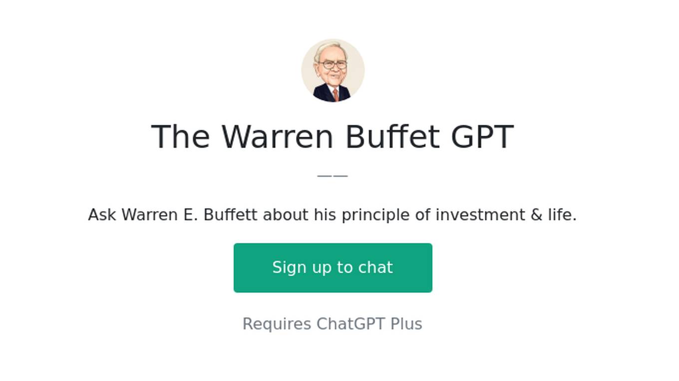 The Warren Buffet GPT Screenshot