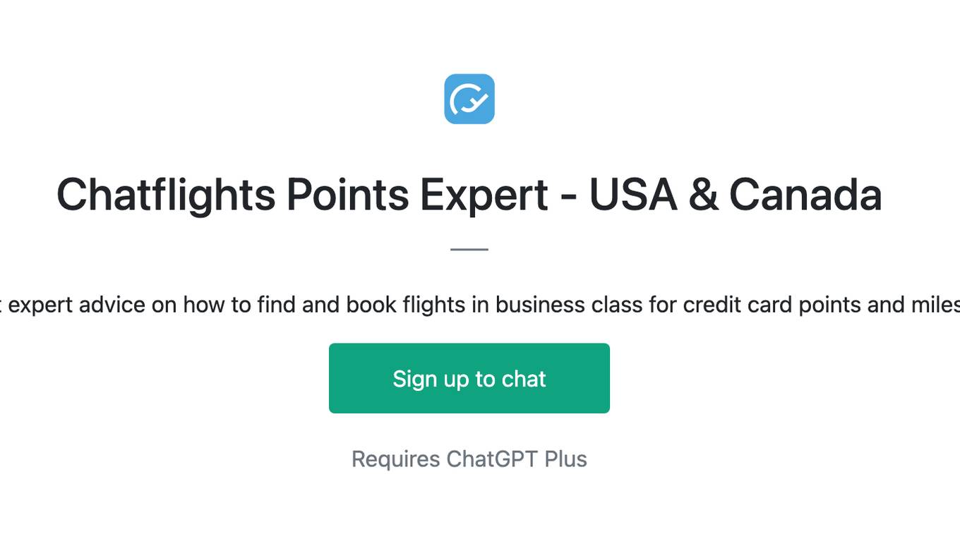 Chatflights Points Expert - USA & Canada Screenshot