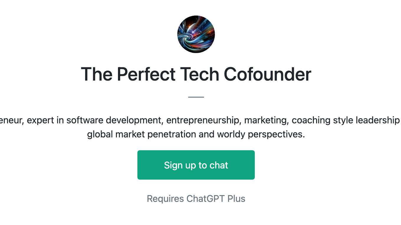 The Perfect Tech Cofounder Screenshot