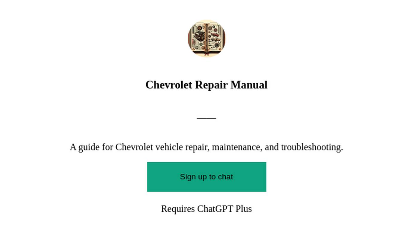 Chevrolet Repair Manual Screenshot