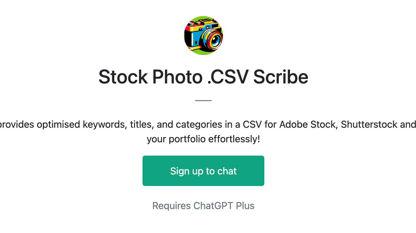 Stock Photo .CSV Scribe Screenshot