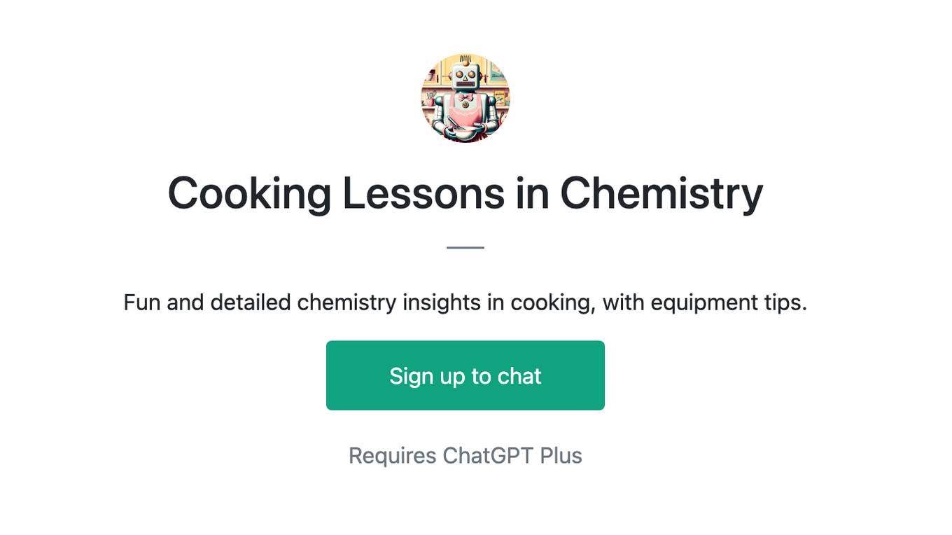 Cooking Lessons in Chemistry Screenshot