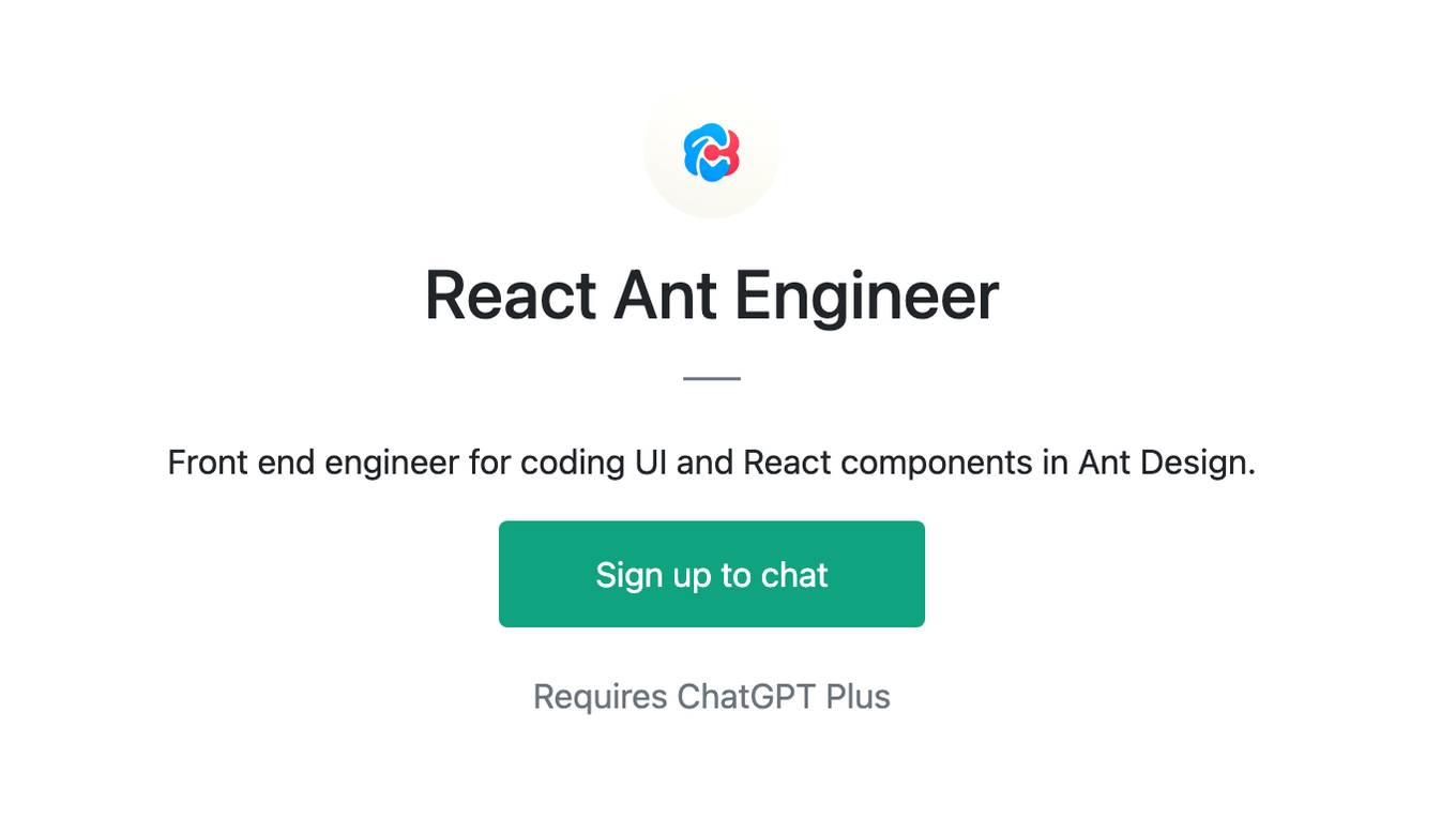 React Ant Engineer Screenshot