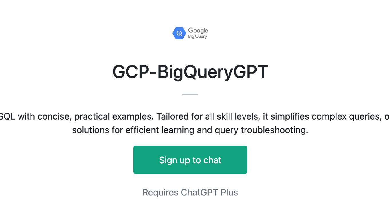 GCP-BigQueryGPT Screenshot