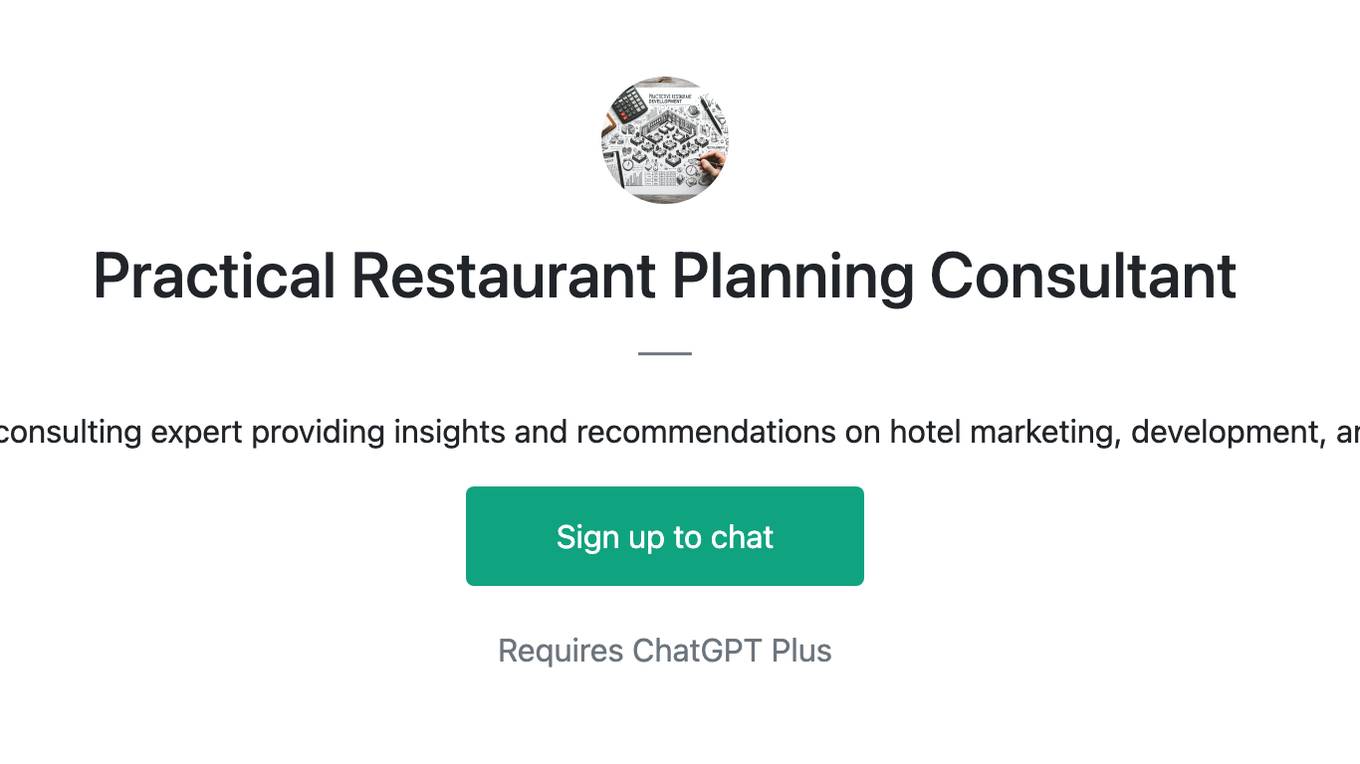 Practical Restaurant Planning Consultant Screenshot