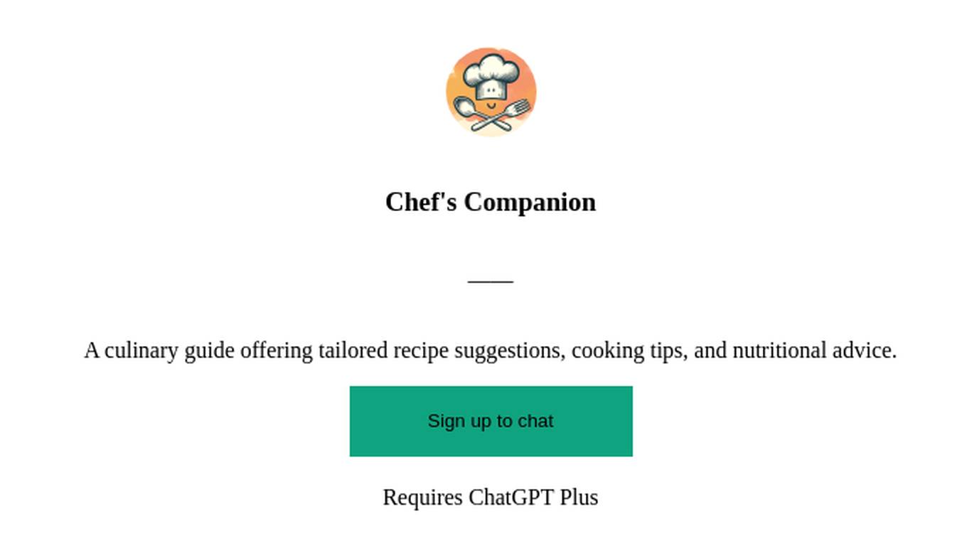 Chef's Companion Screenshot