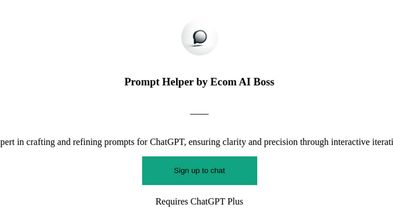 Prompt Helper by Ecom AI Boss Screenshot