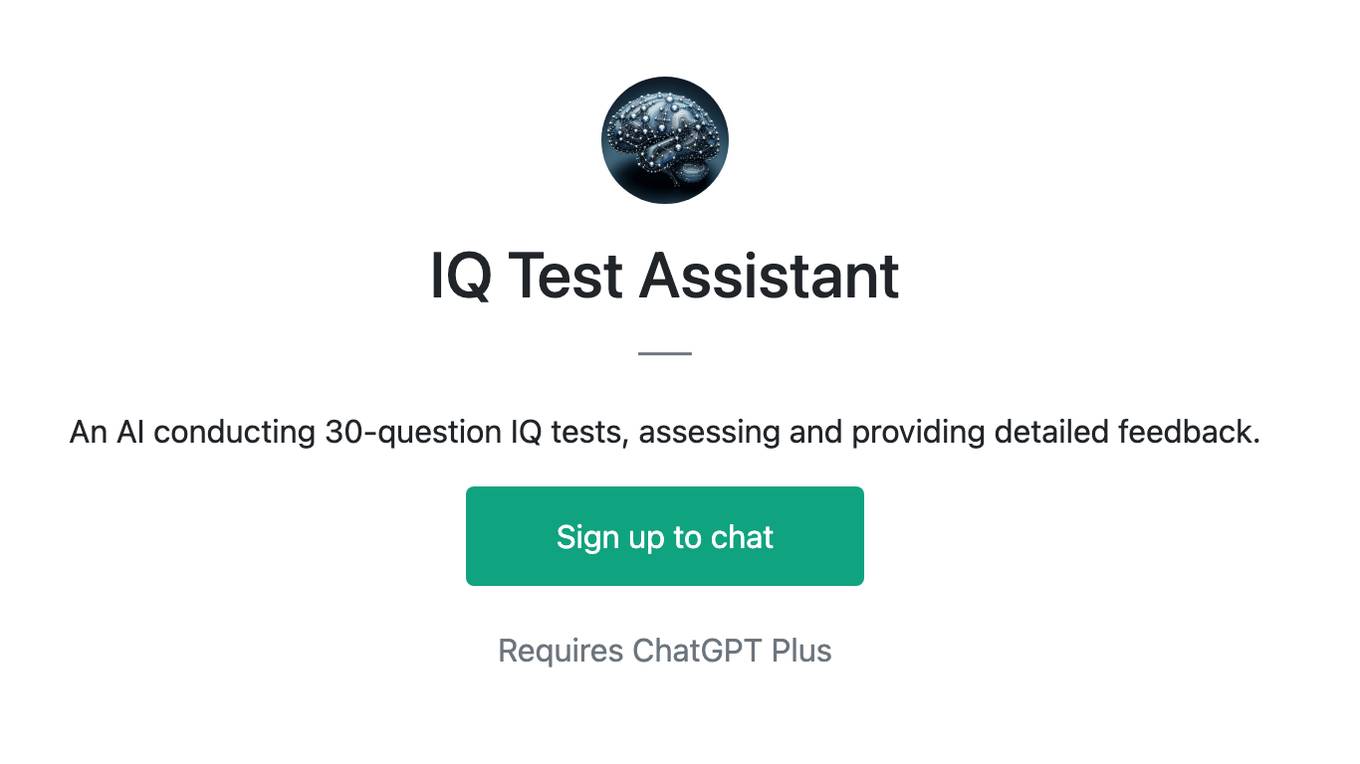 IQ Test Assistant Screenshot