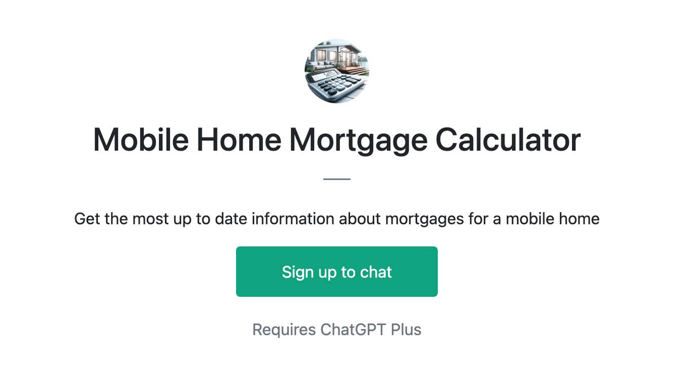 Mobile Home Mortgage Calculator Screenshot