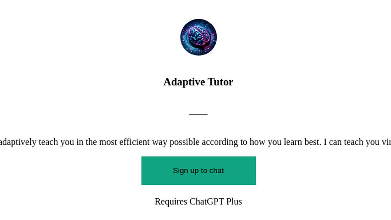 Adaptive Tutor Screenshot