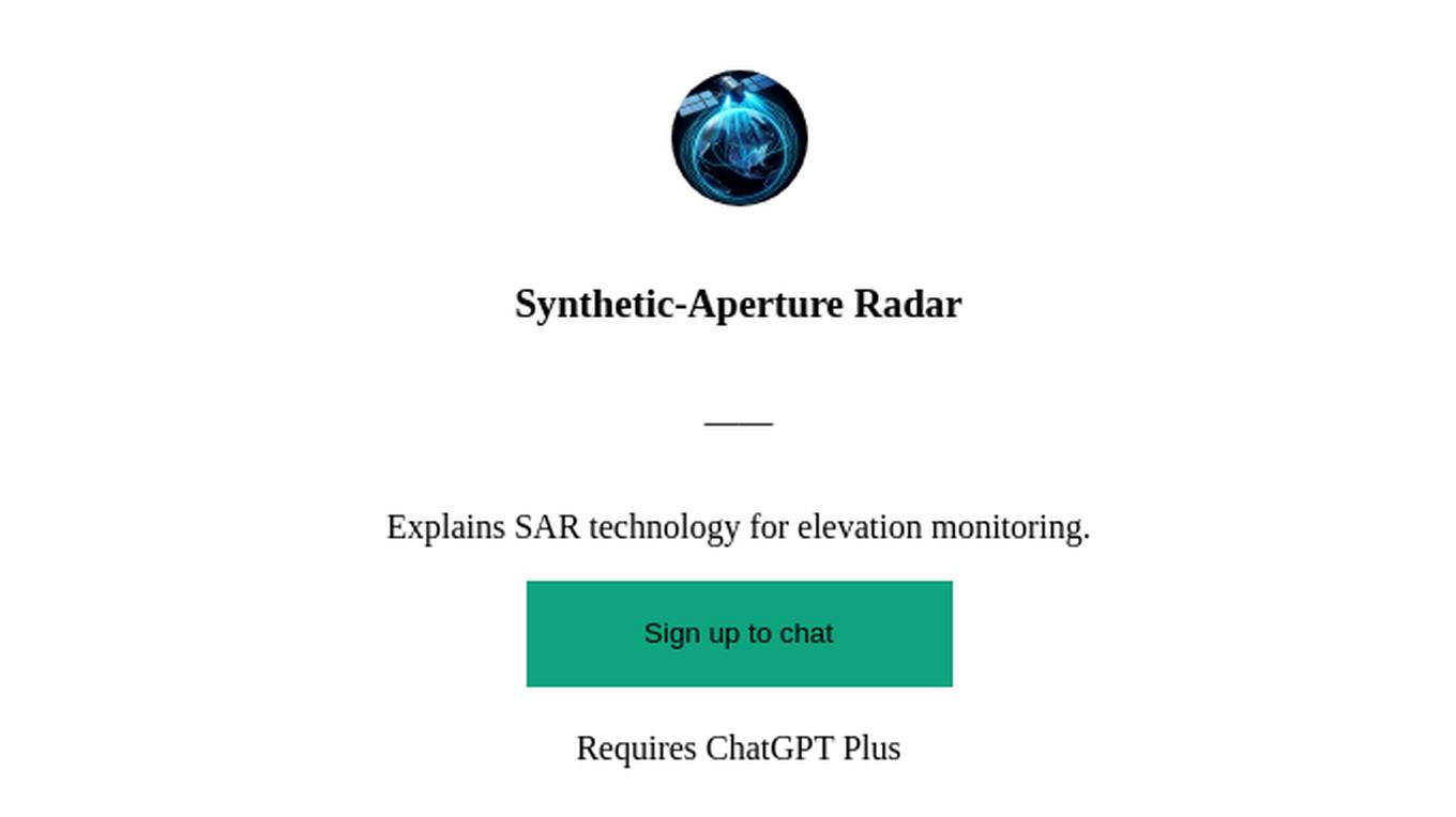 Synthetic-Aperture Radar Screenshot