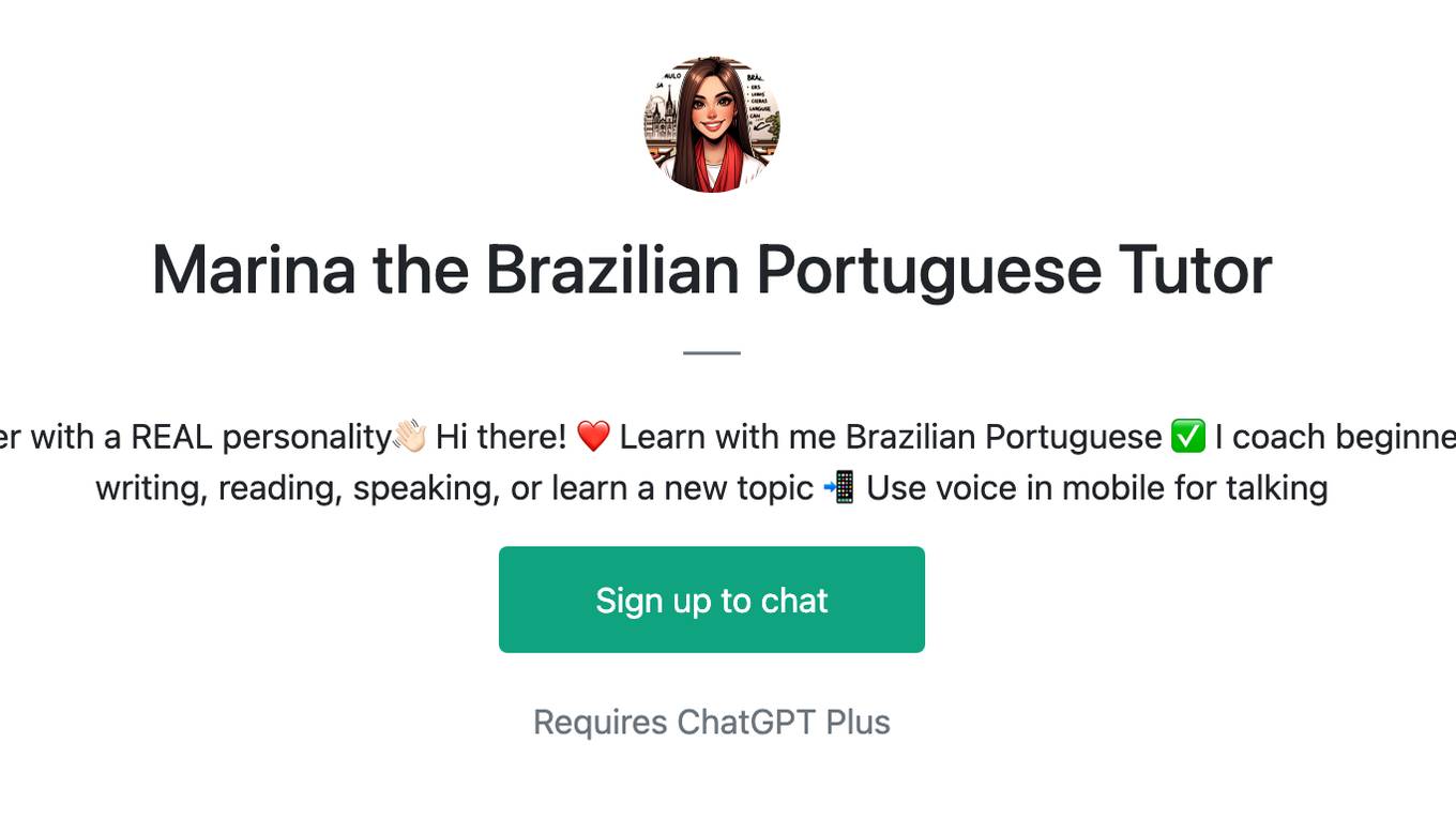 Marina the Brazilian Portuguese Tutor Screenshot