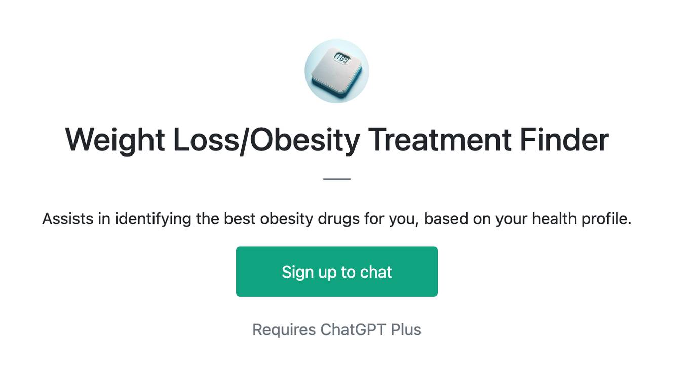 Weight Loss/Obesity Treatment Finder Screenshot