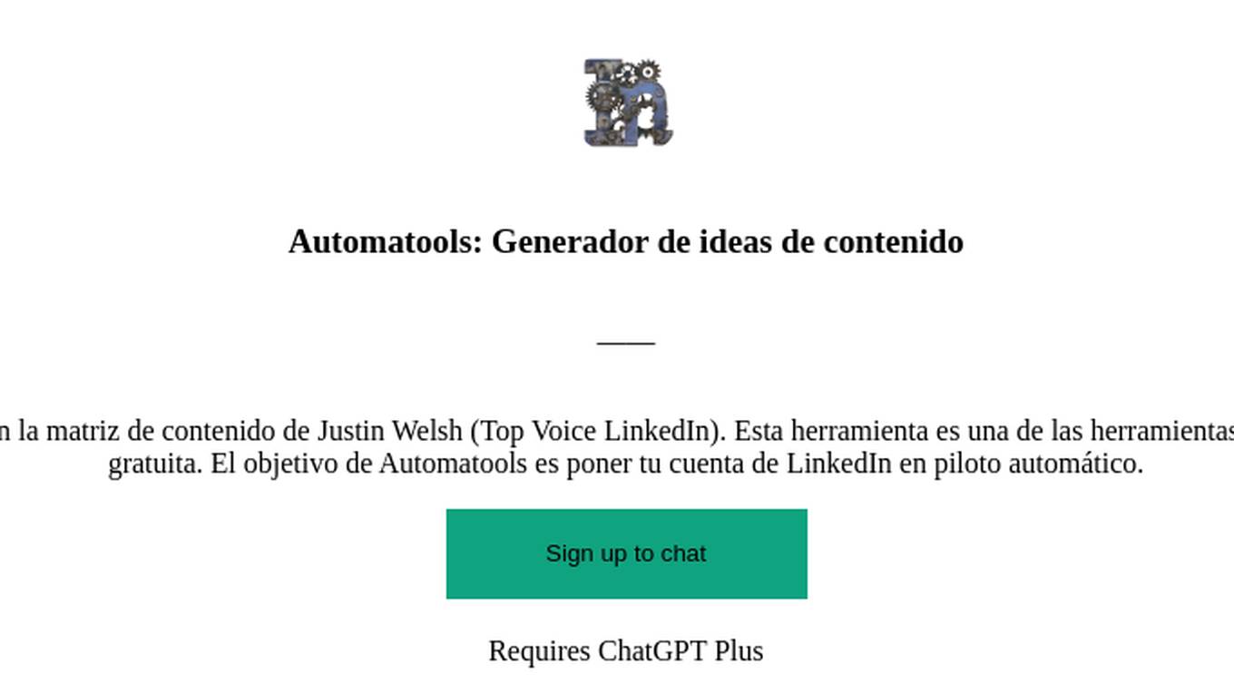 Automatools: Generador de ideas de contenido Screenshot