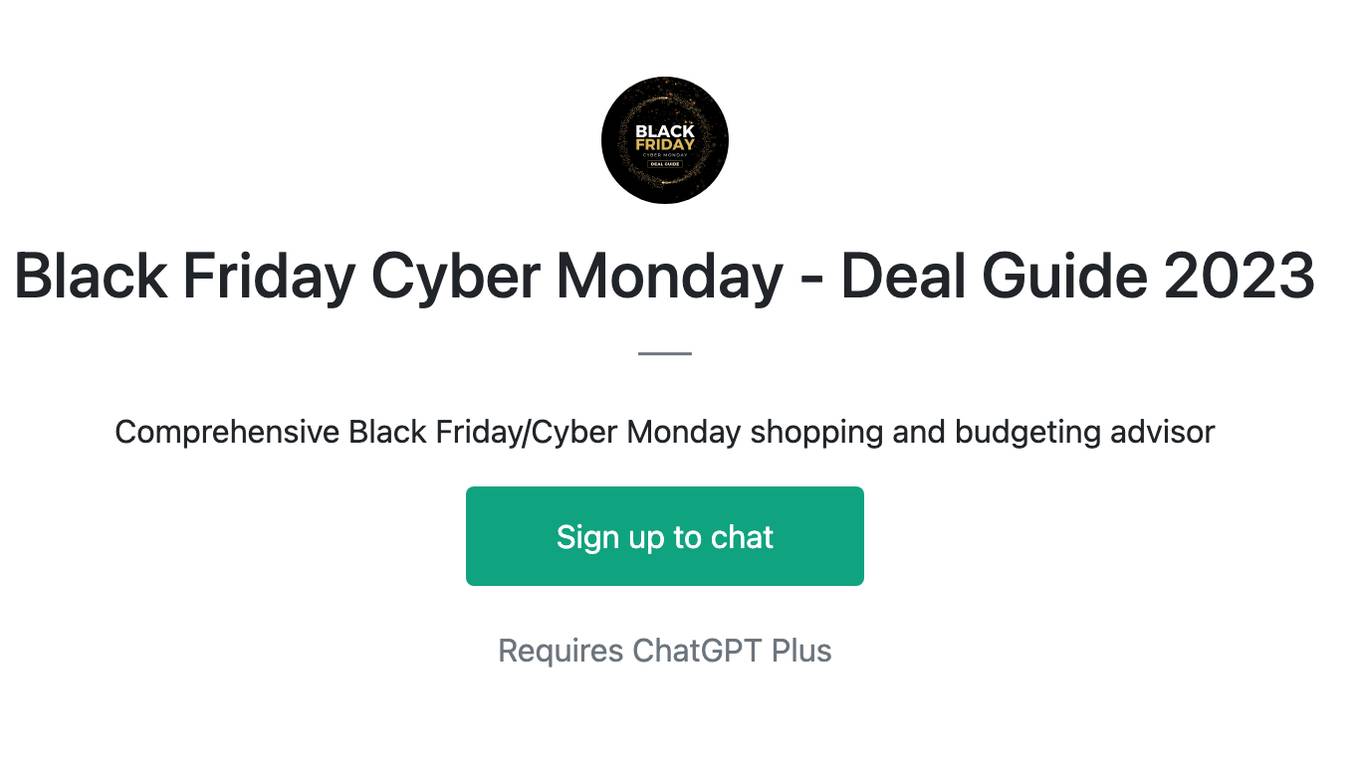 Black Friday Cyber Monday - Deal Guide 2023 Screenshot